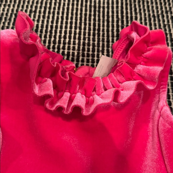 Pink Ruffled Velvet Dress 3T - Picture 4 of 10